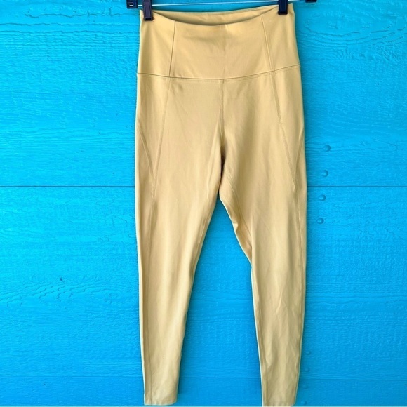 Girlfriend Collective High Rise Compression Leggings Chartreuse FULL LENGTH - Picture 2 of 6